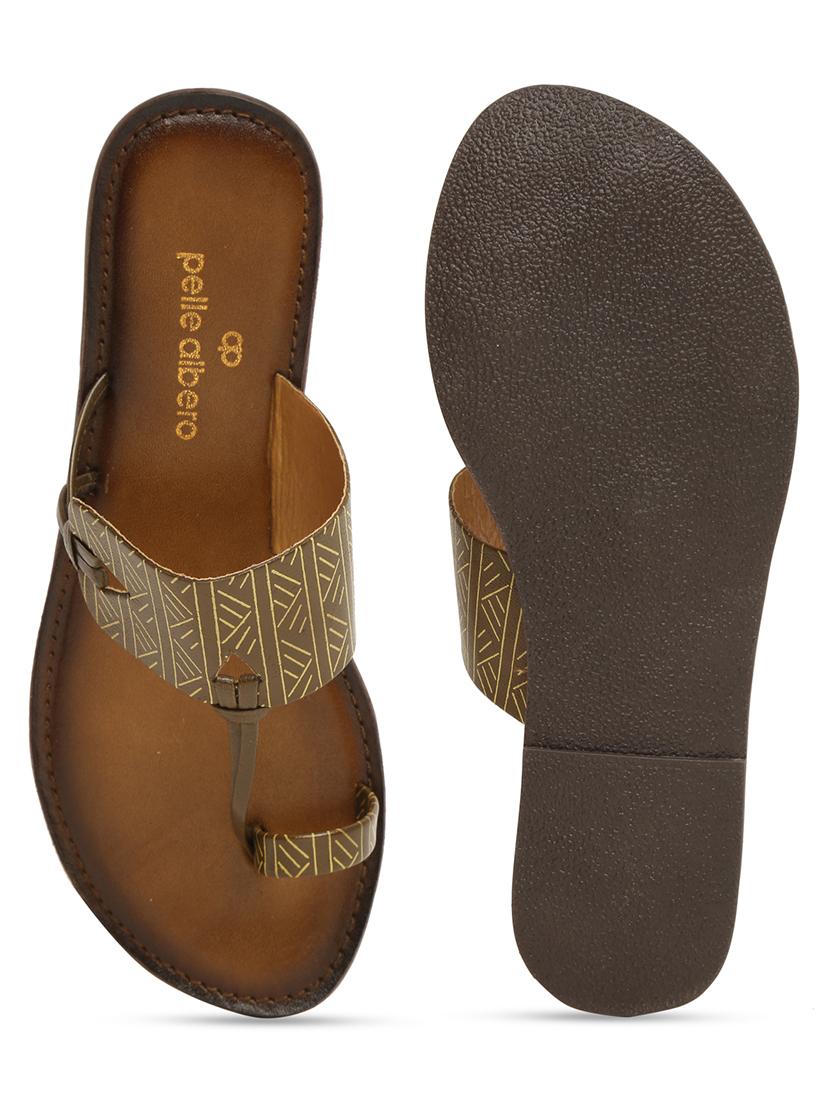 green leather flat forms sandals - 18379732 - Standard Image - 4