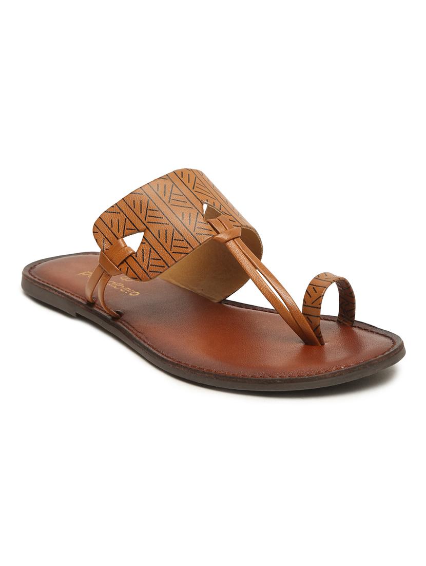 tan leather flat forms sandals - 18379733 - Standard Image - 1