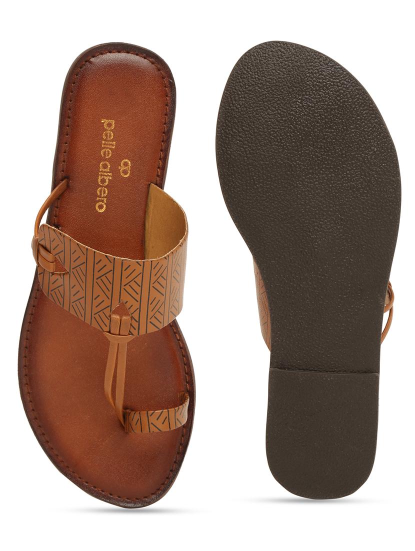 tan leather flat forms sandals - 18379733 - Standard Image - 4