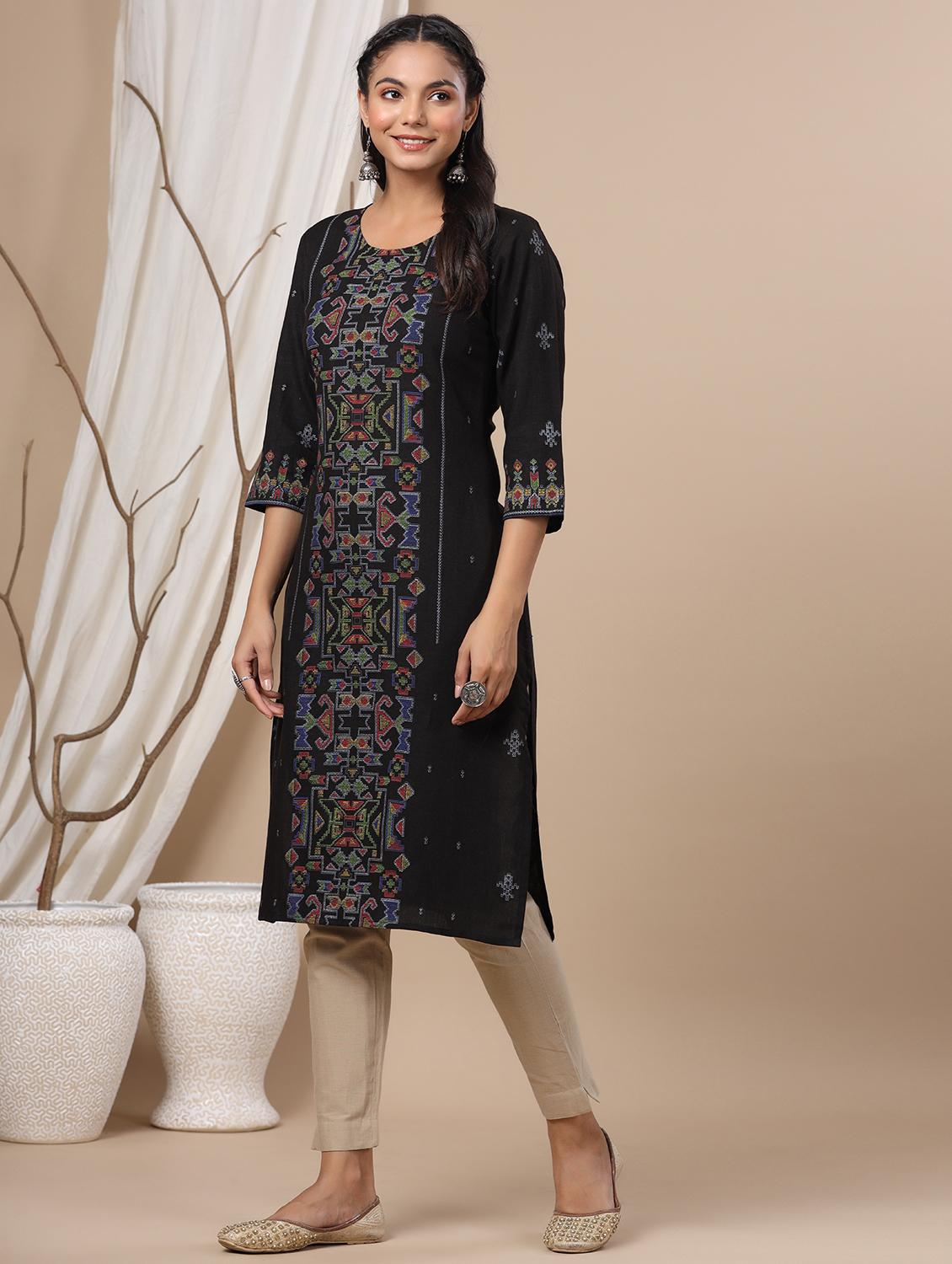 women's straight kurta - 18380045 - Standard Image - 1