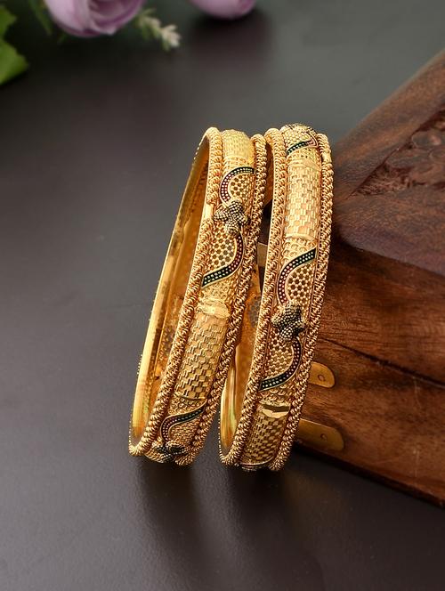 gold plated brass bangles - 18380606 -  Standard Image - 0