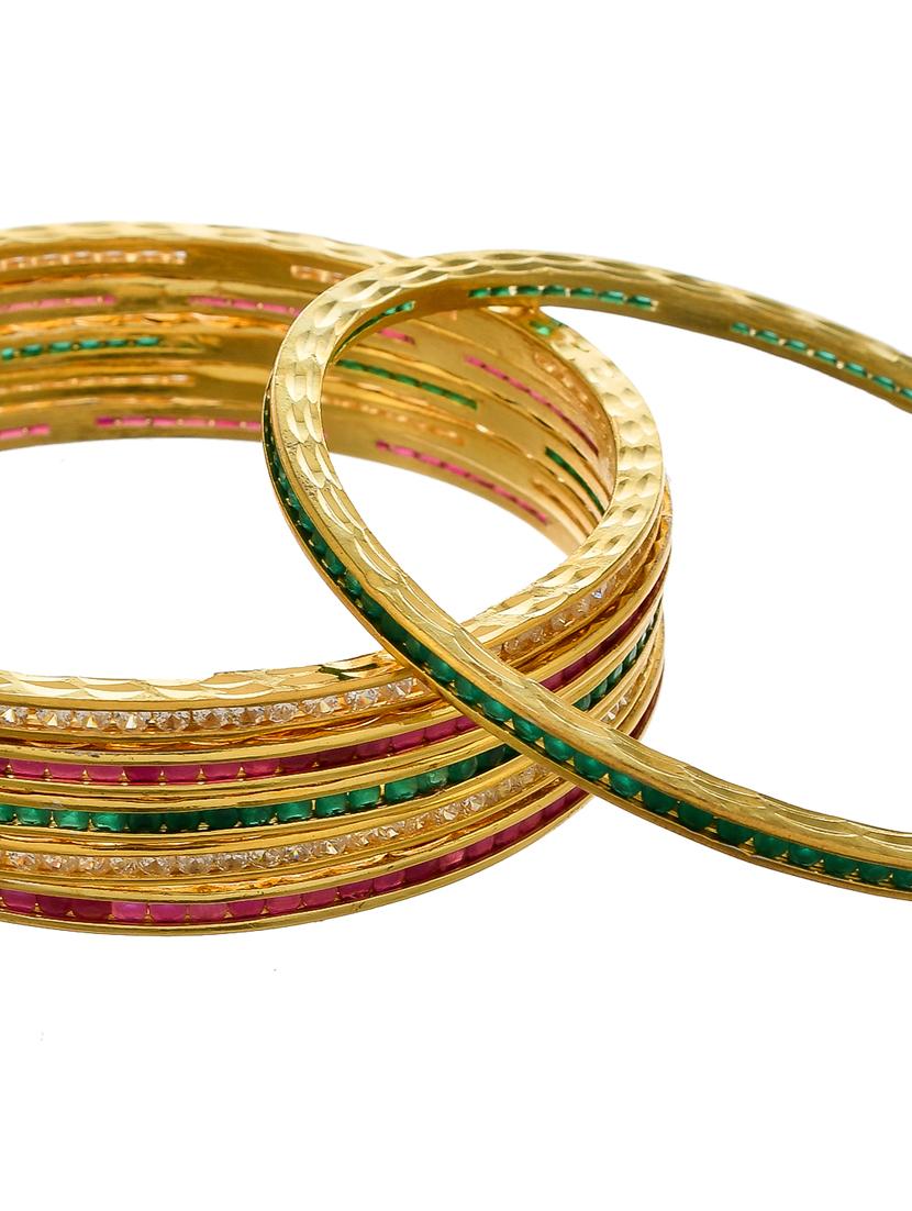 gold plated multicolor ad bangle set - 18380633 - Standard Image - 4