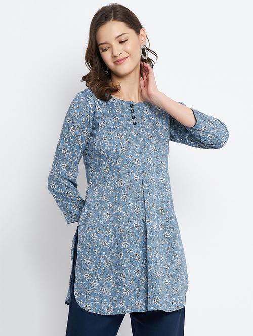 floral straight kurti - 18381048 - Standard Image - 0