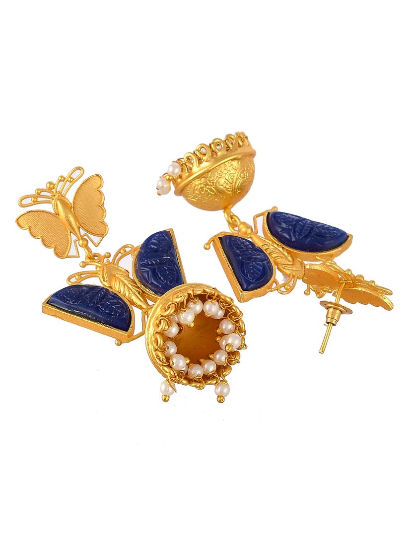 blue brass drop earring - 18381094 -  Standard Image - 1