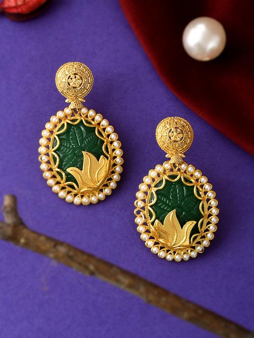 green brass drop earring - 18381384 -  Standard Image - 0