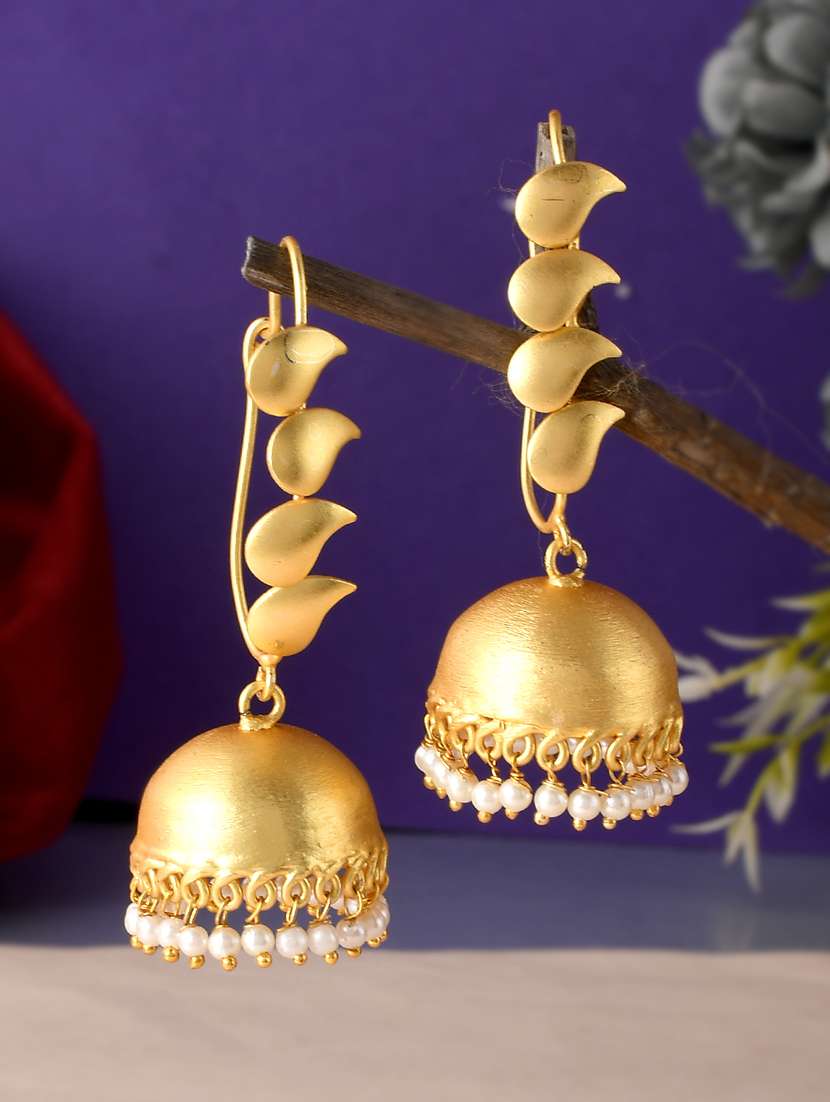 gold brass jhumka earring