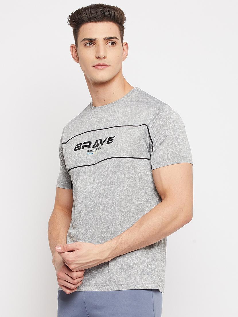 grey chest-printed t-shirt - 18381397 -  Standard Image - 1