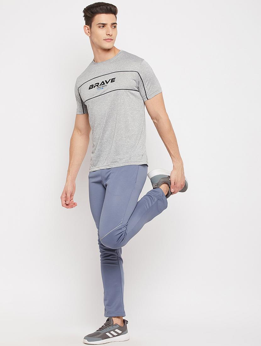 grey chest-printed t-shirt - 18381397 - Standard Image - 4
