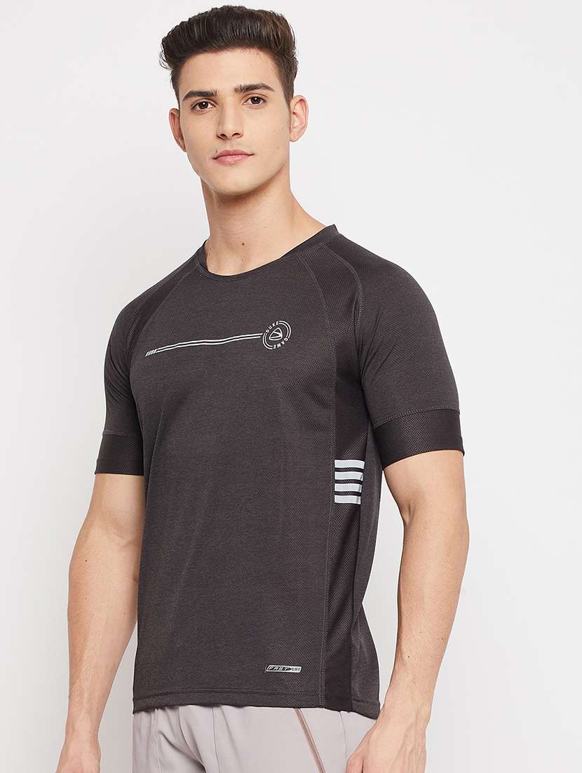 grey chest-printed t-shirt - 18381401 -  Standard Image - 1