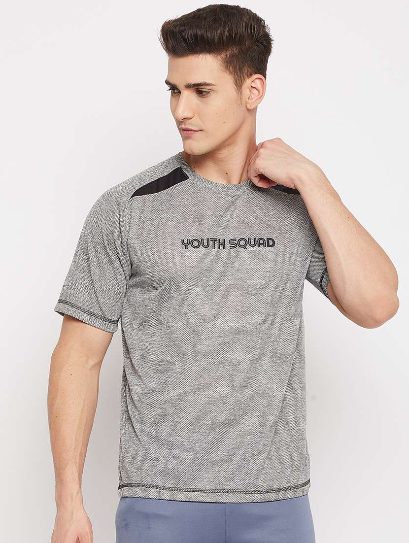 grey chest-printed t-shirt - 18381403 - Zoom Image - 0