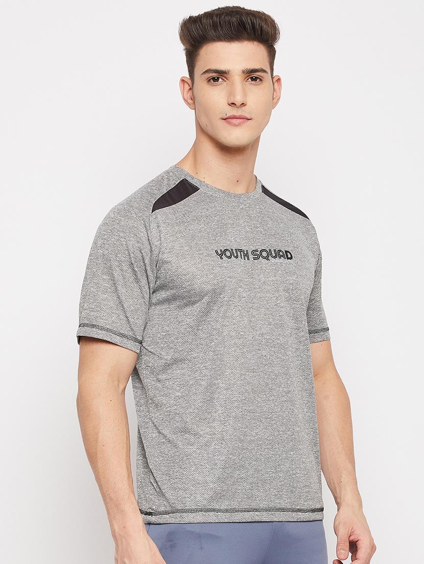 grey chest-printed t-shirt - 18381403 -  Standard Image - 1