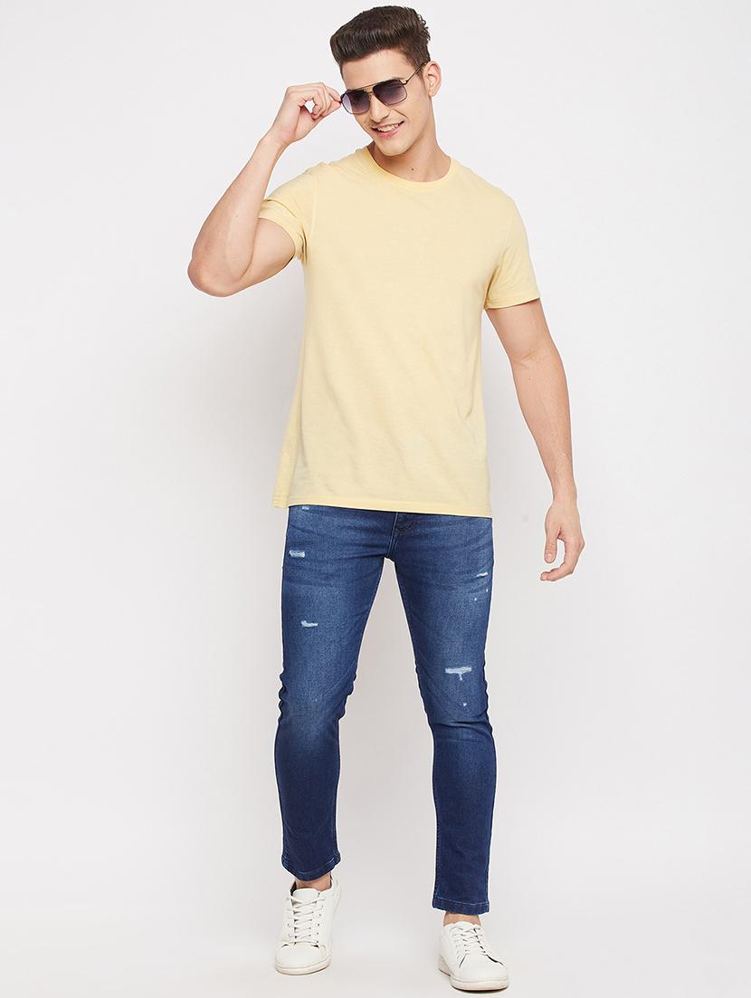 navy-blue distressed denim jean - 18381411 - Standard Image - 4