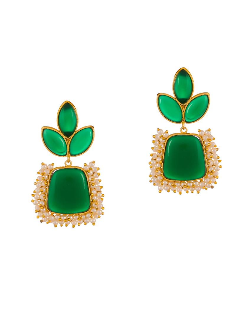 gold brass drop earring - 18381436 -  Standard Image - 1