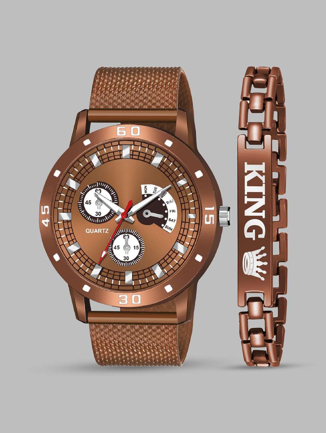 amino analog watch with bracelet combo