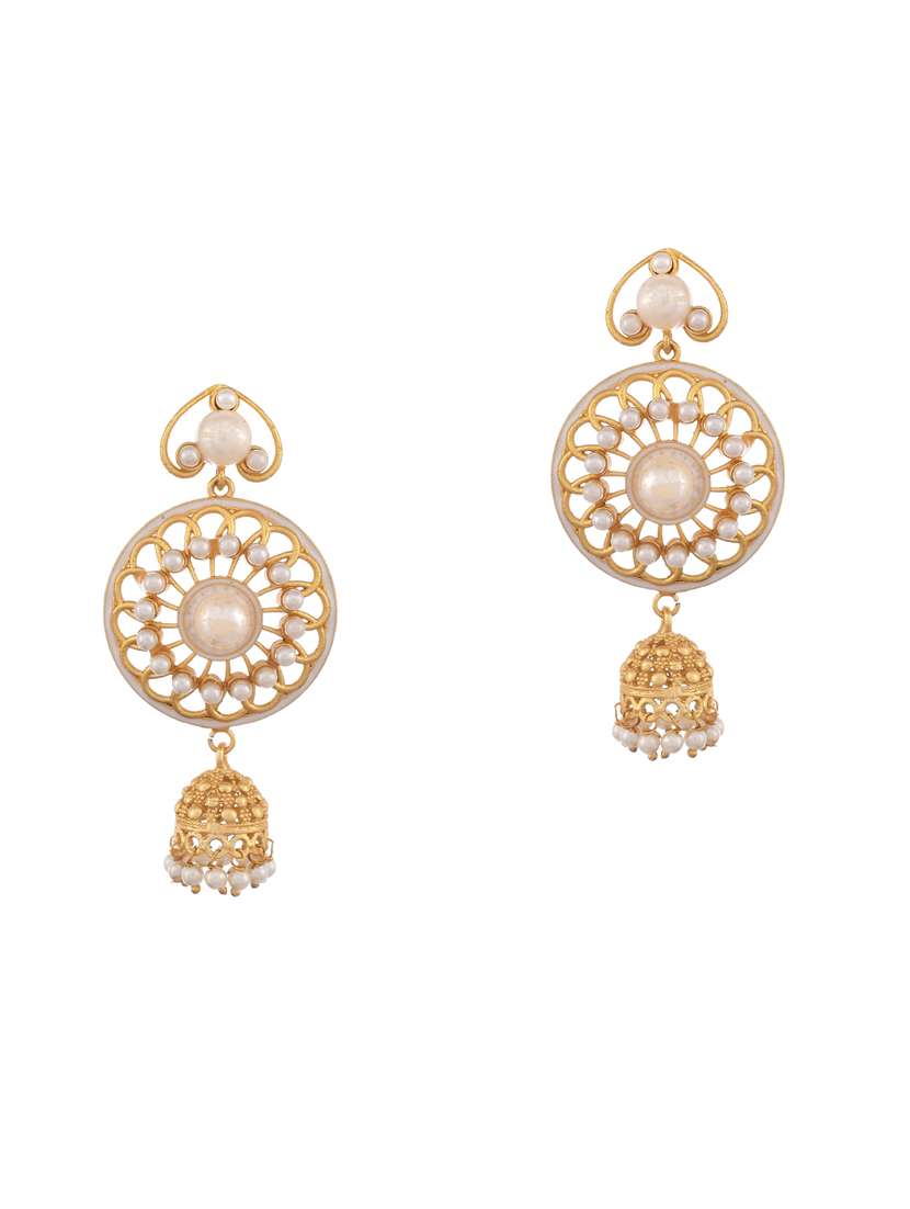 gold brass drop earring - 18381780 -  Standard Image - 1