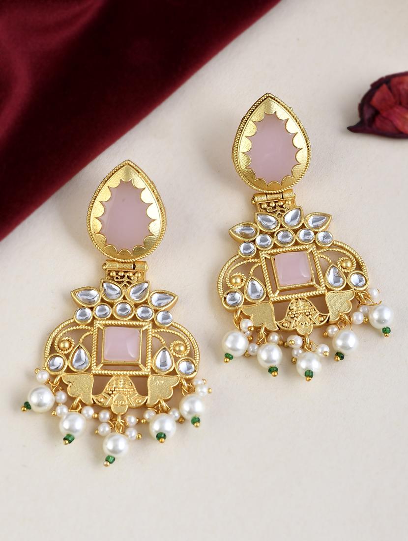 gold brass studs earring - 18381781 - Zoom Image - 0