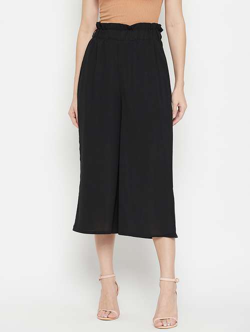 mid rise solid flared palazzo - 18381799 -  Standard Image - 0