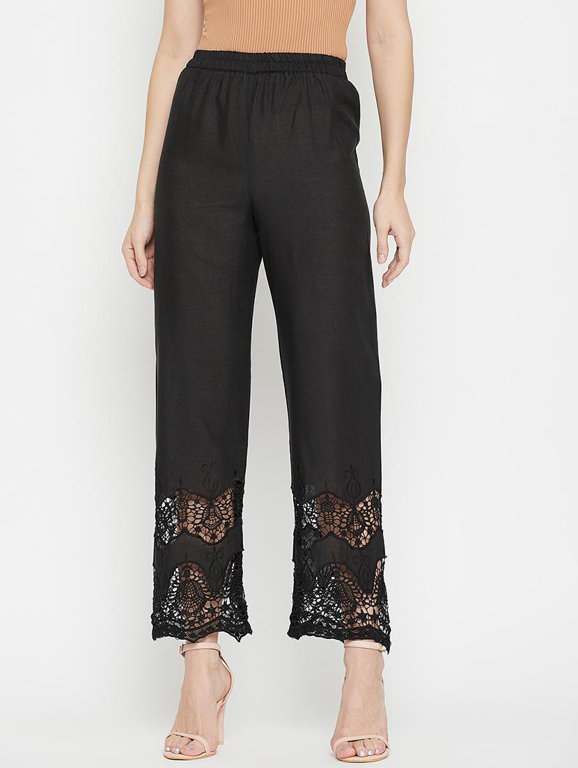 mid rise solid straight trouser - 18381803 - Zoom Image - 0