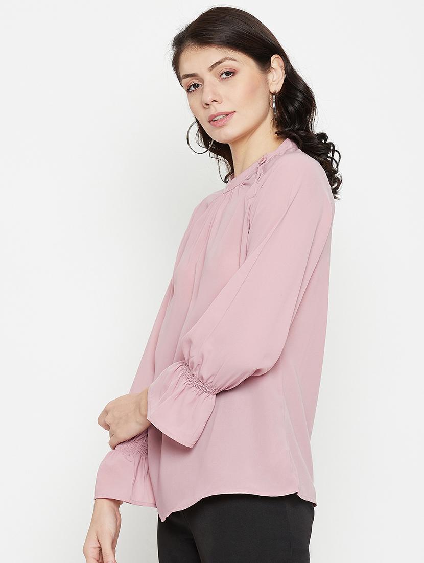 round  neck solid regular top - 18381807 -  Standard Image - 1