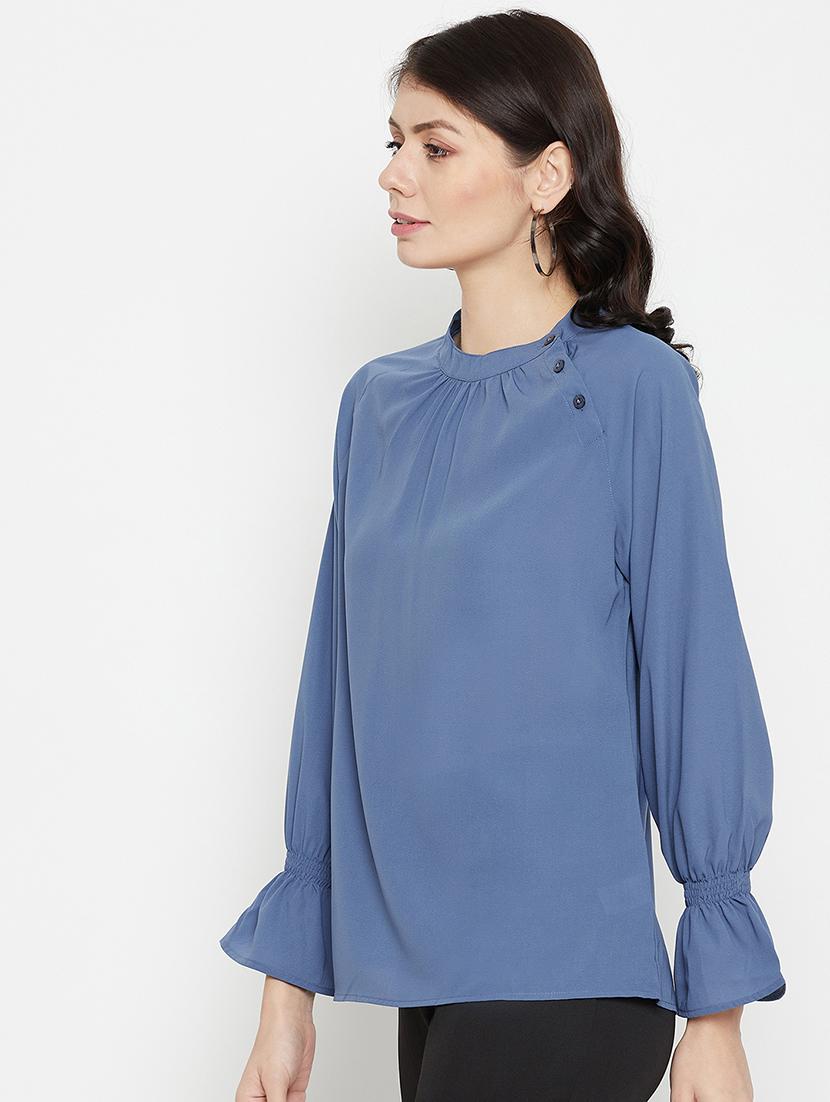 round neck solid regular top - 18381808 -  Standard Image - 1