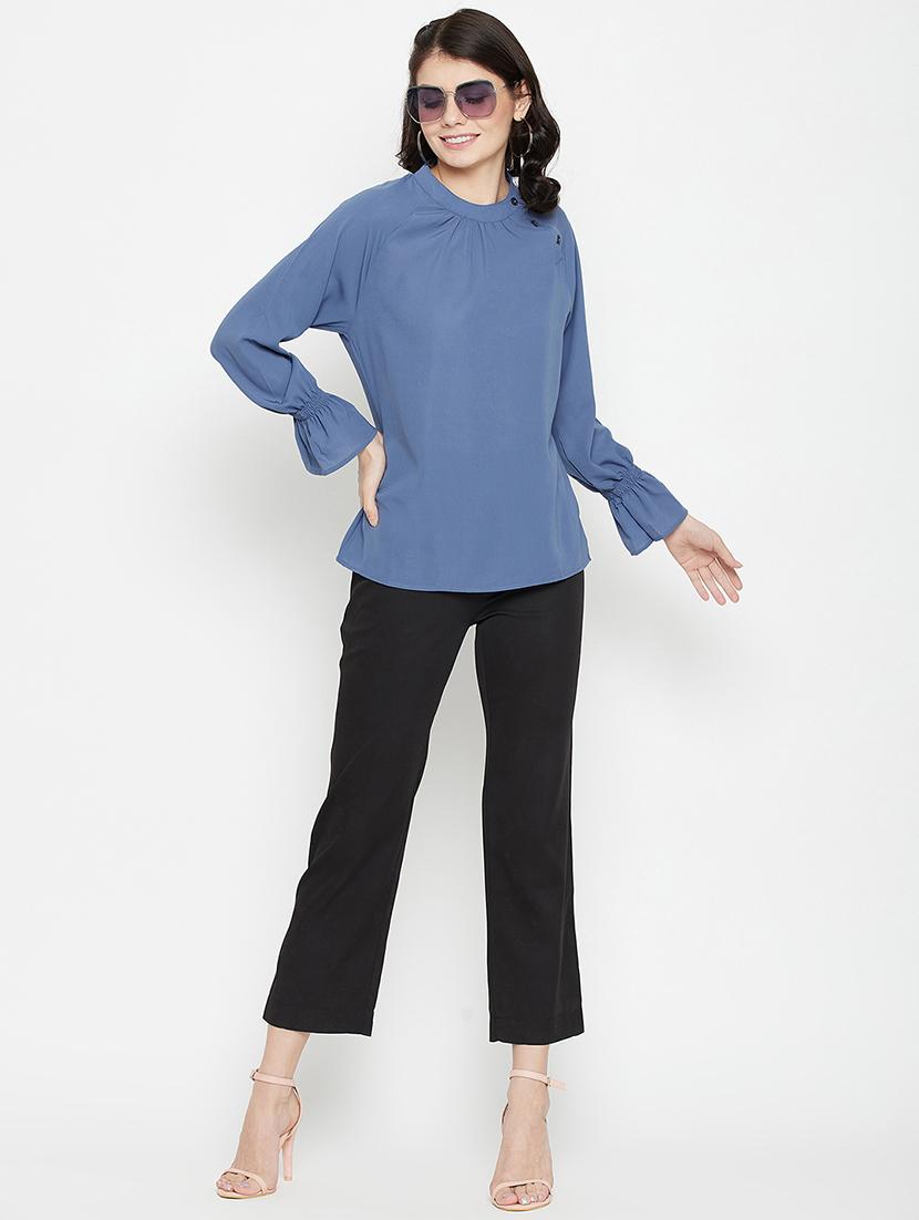 round neck solid regular top - 18381808 - Standard Image - 4