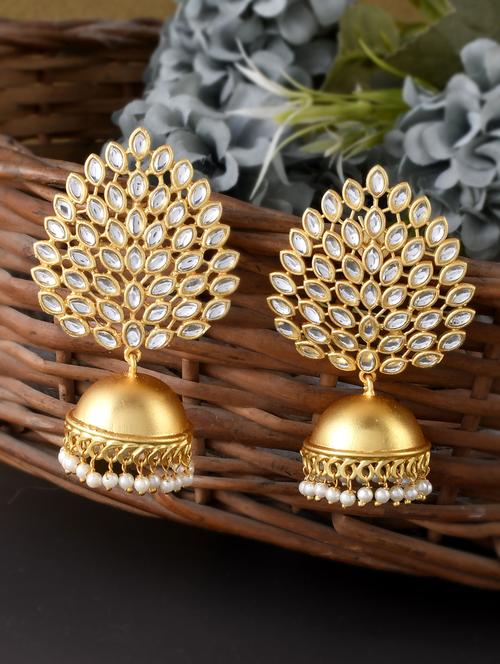 gold brass drop earring - 18381816 - Standard Image - 0