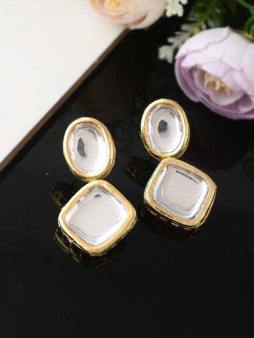gold brass drop earring - 18381834 -  Standard Image - 0