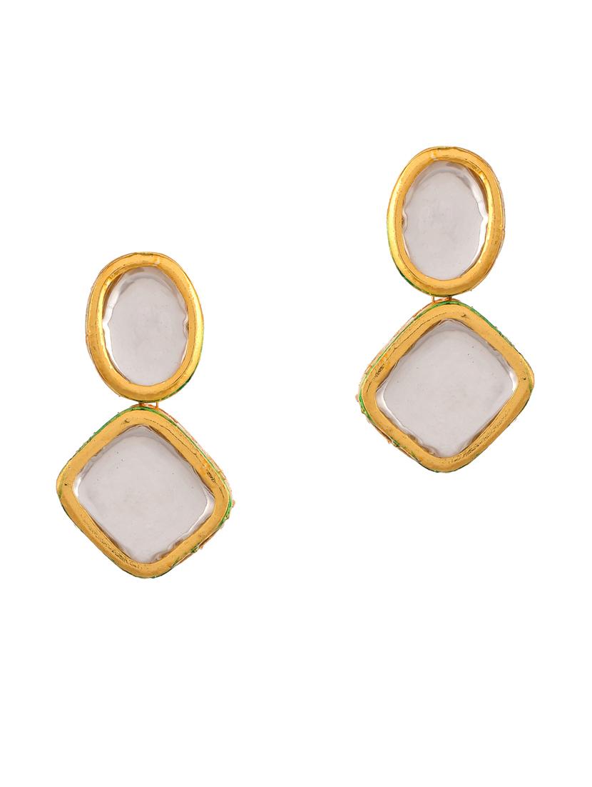 gold brass drop earring - 18381834 - Standard Image - 1
