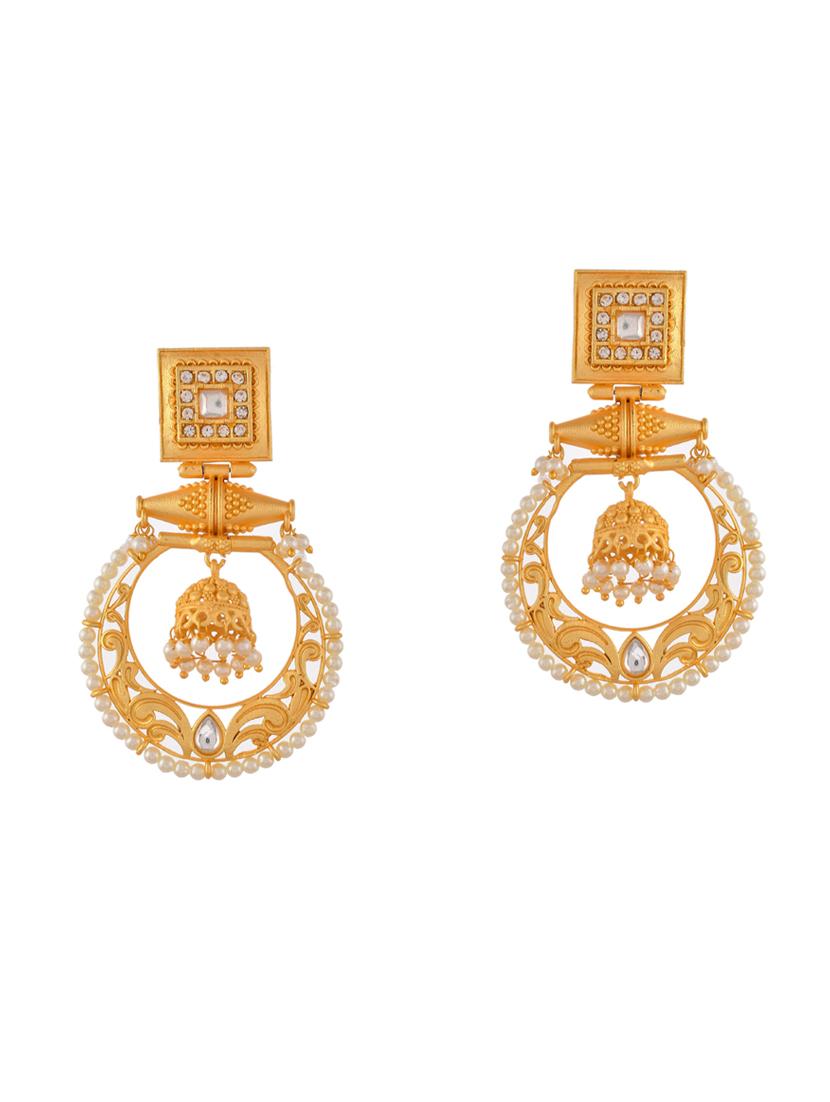 gold brass drop earring - 18381835 - Standard Image - 1