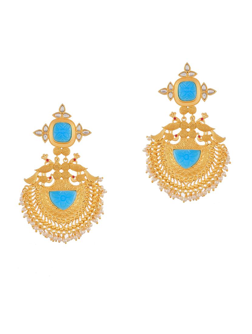 blue brass drop earring - 18381837 -  Standard Image - 1