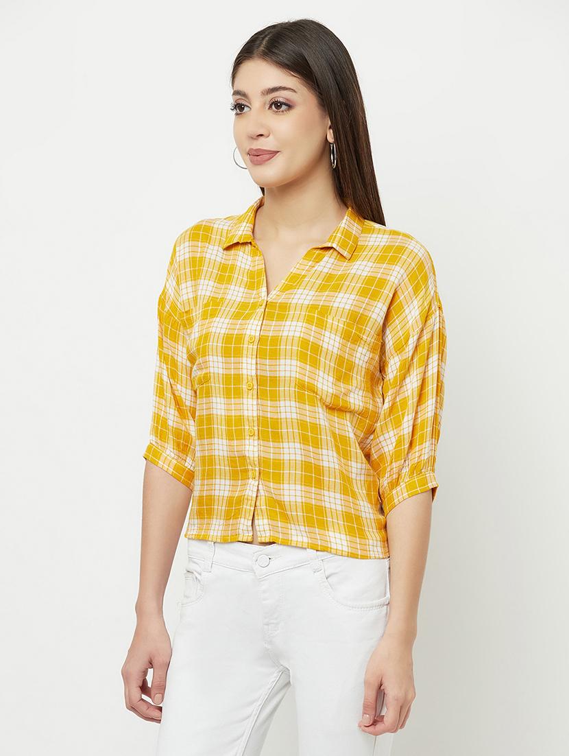 three fourth sleeved checkered regular shirt - 18381956 - Standard Image - 1