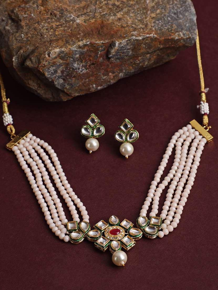 green brass choker necklace