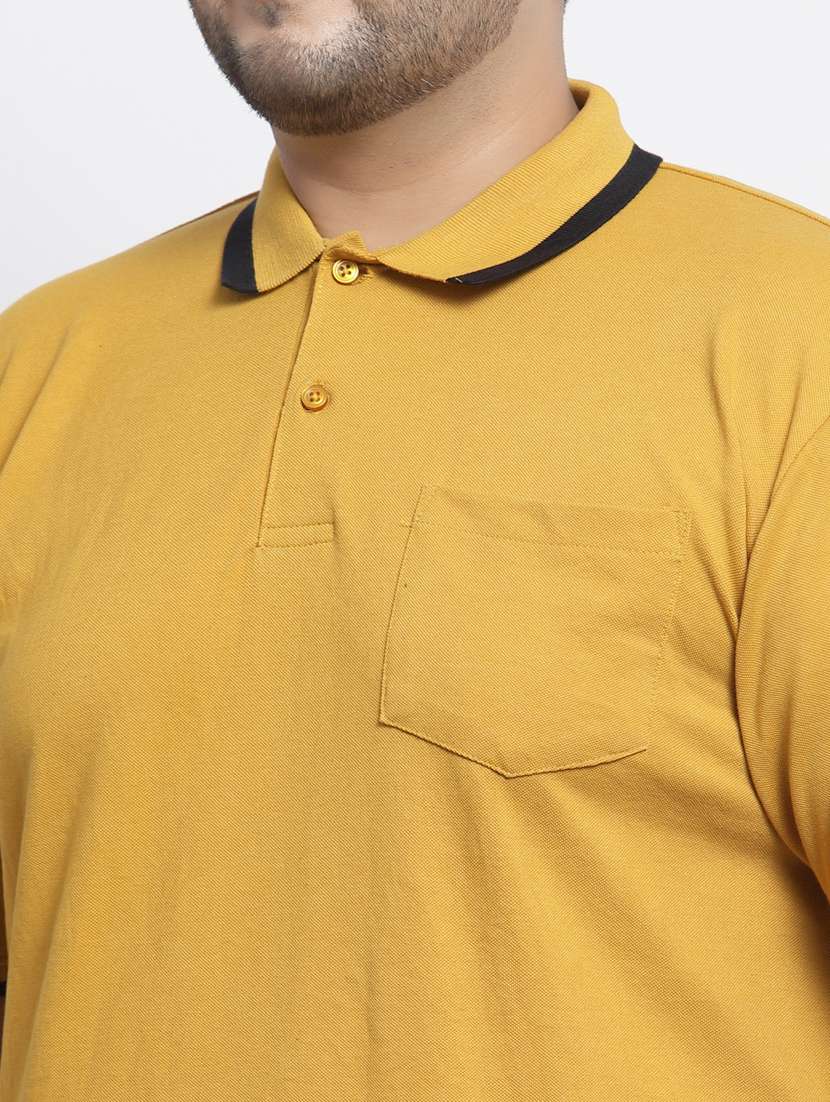 yellow solid polo plus-size t-shirt - 18382526 -  Standard Image - 4