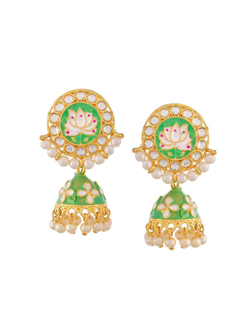 green brass drop earring - 18382591 -  Standard Image - 1