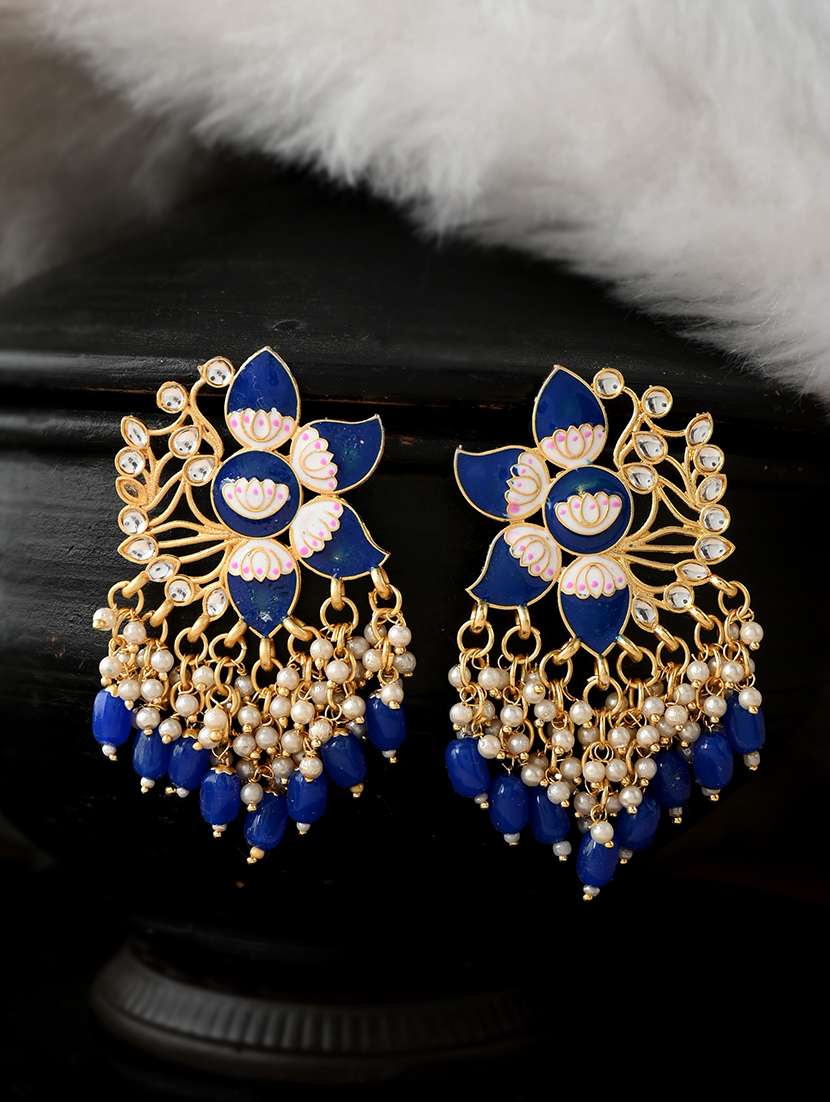 blue brass drop earring - 18382594 - Zoom Image - 0