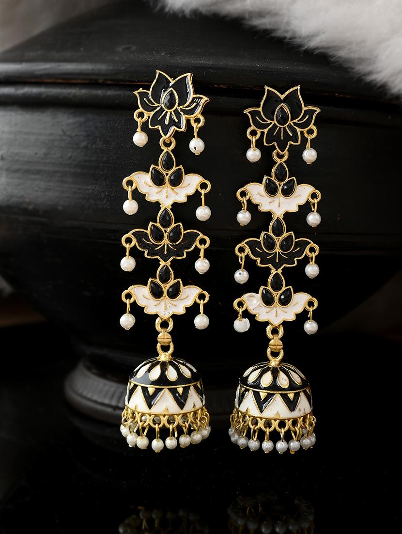 black brass jhumka earring - 18382679 -  Zoom Image - 0