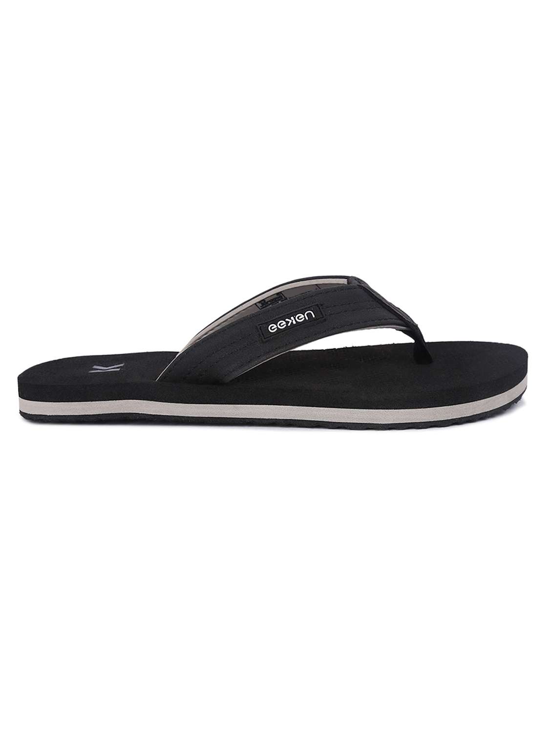 black pvc slip on flip flops - 18382693 -  Standard Image - 1