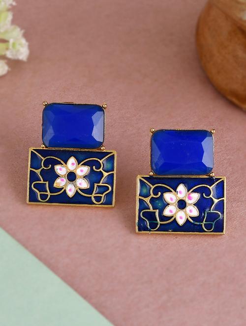 blue copper studs earring - 18382707 -  Standard Image - 0