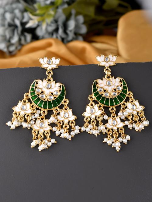 green brass chandballi earring - 18382709 -  Standard Image - 0
