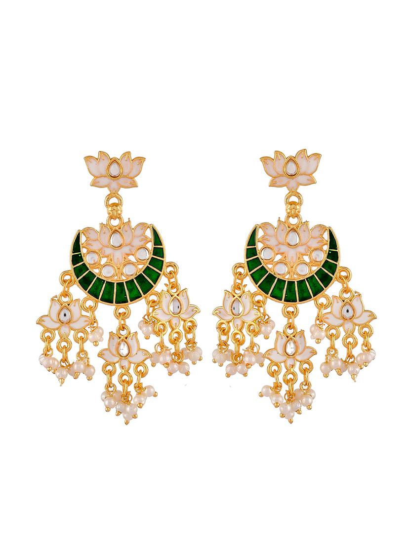 green brass chandballi earring - 18382709 -  Standard Image - 1
