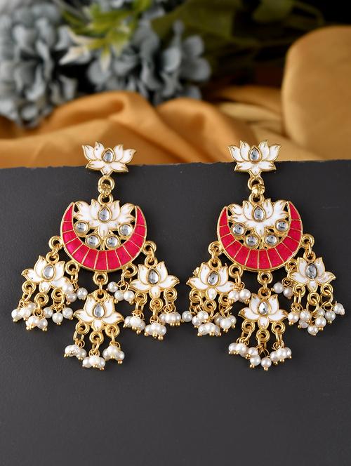 white brass chandballi earring - 18382711 - Standard Image - 0
