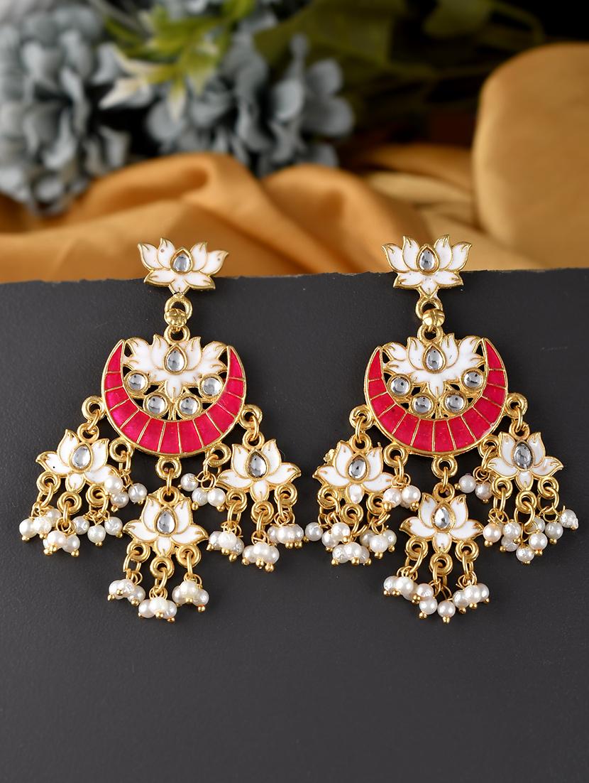 white brass chandballi earring - 18382711 - Zoom Image - 0