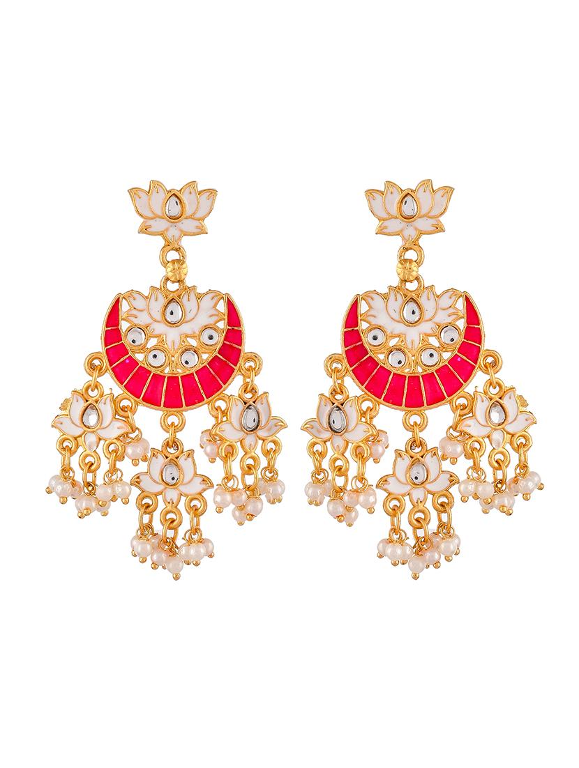 white brass chandballi earring - 18382711 -  Standard Image - 1