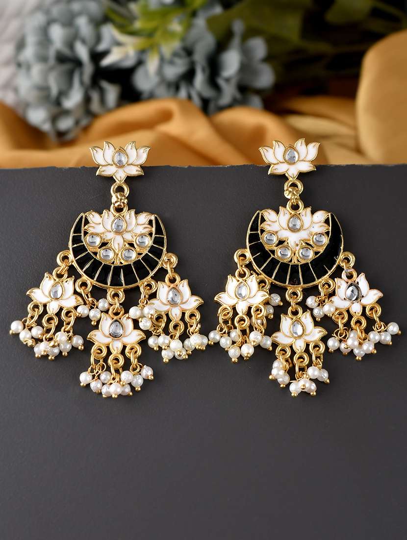 black brass chandballi earring