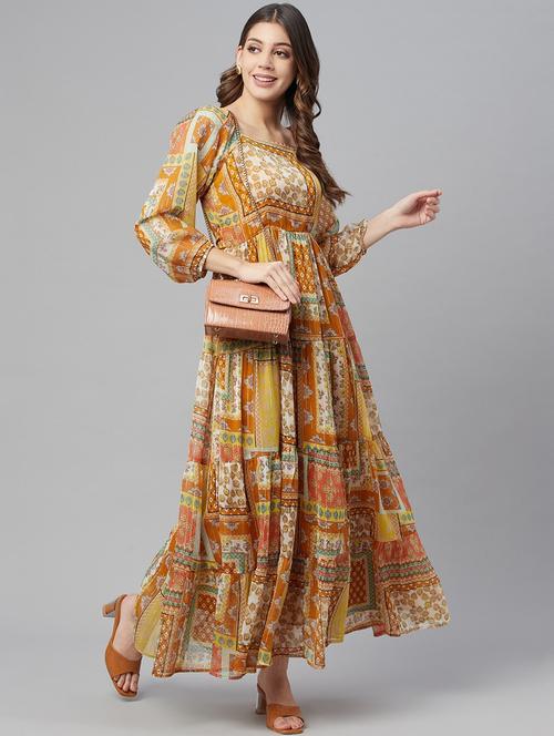 women's fit & flare ajrakh dress - 18382720 -  Standard Image - 0