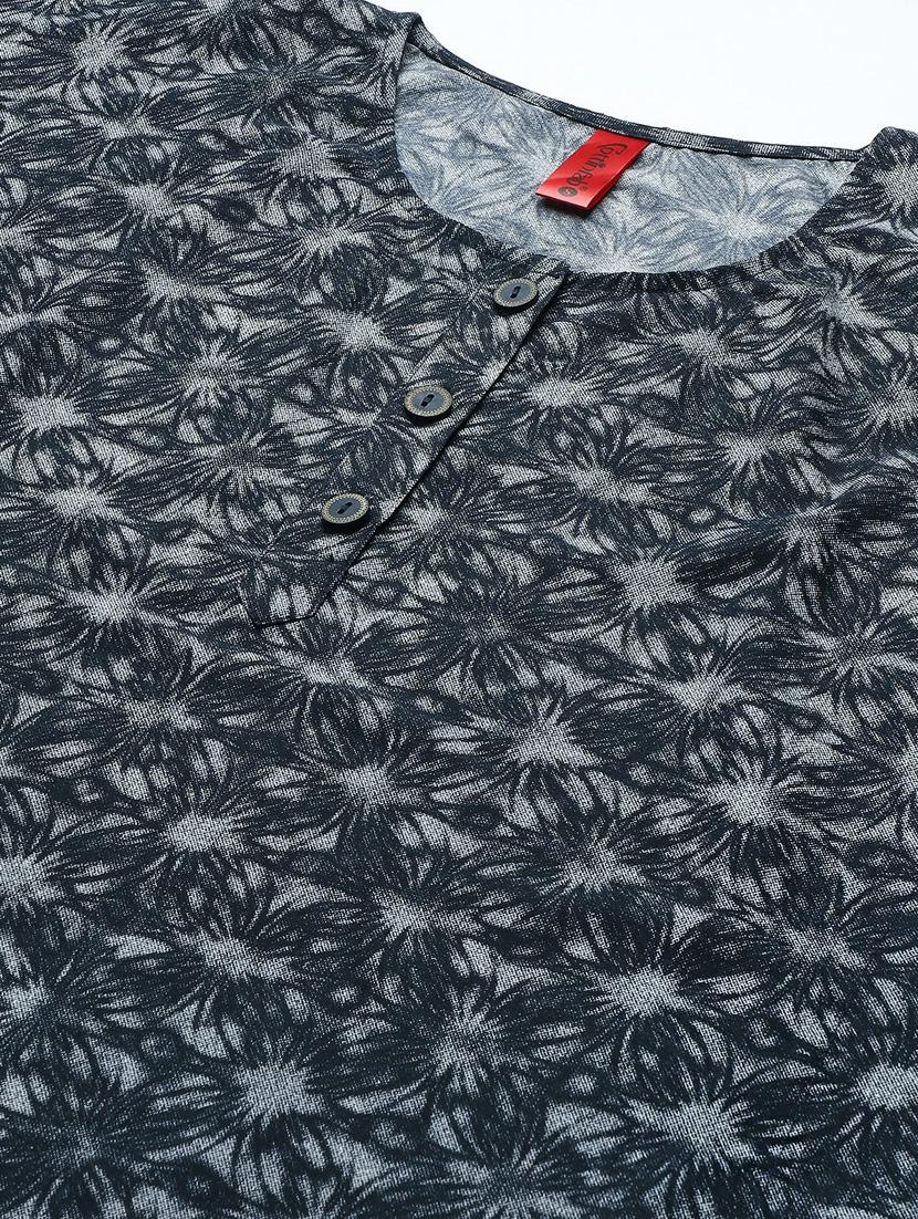 round neck printed kaftan dress - 18382724 - Standard Image - 4