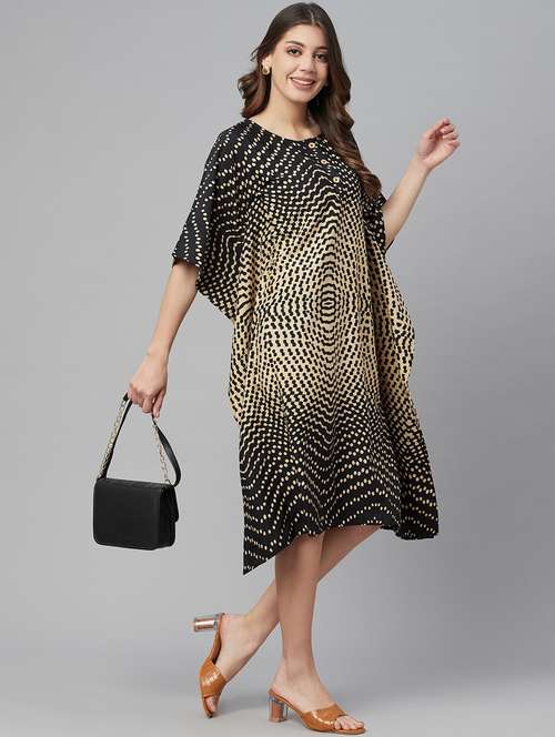 women printed round neck dress - 18382725 - Standard Image - 0