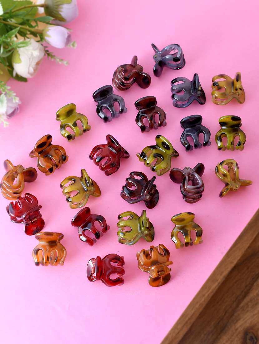 set of 24 multi colored claw clip