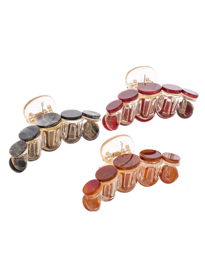 red & brown set of 3 claw clips - 18382983 - Standard Image - 1