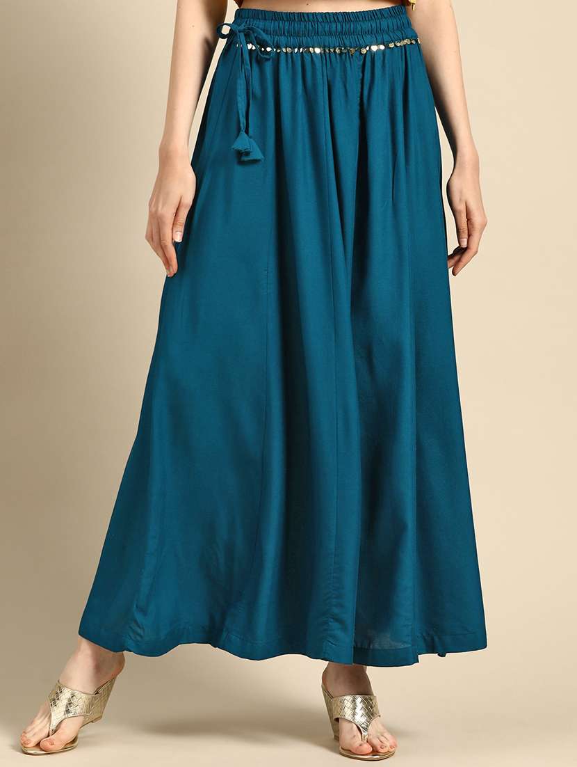 sequin detail flared palazzo